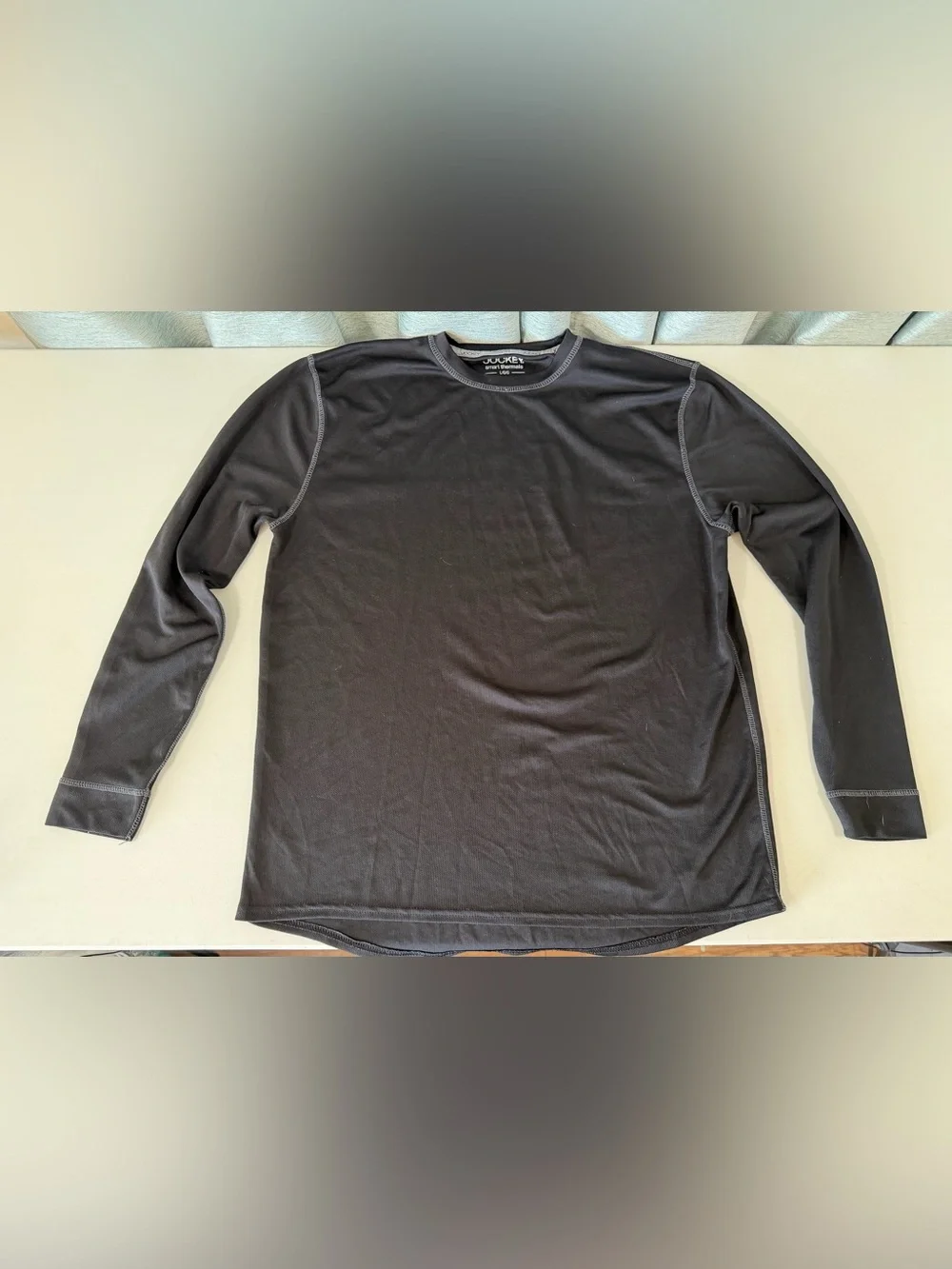 Base Layer Shirt LG Jockey Black Long Sleeves Thermal Style Pull-On Crew Neck
